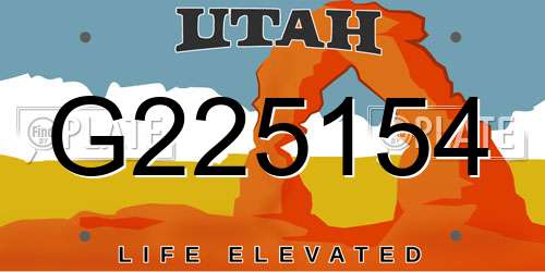 G225154 Utah License Plate