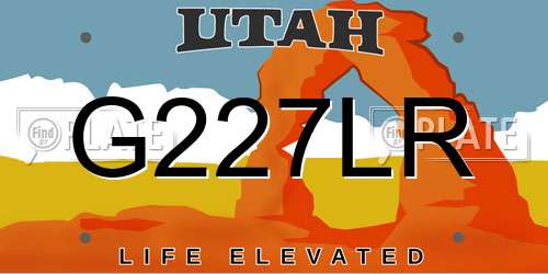 G227LR Utah License Plate