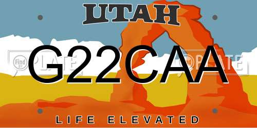 G22CAA Utah License Plate