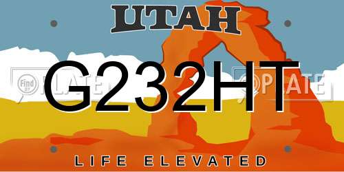 G232HT Utah License Plate