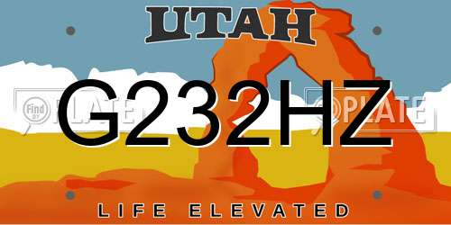 G232HZ Utah License Plate