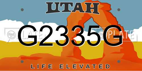 G2335G Utah License Plate