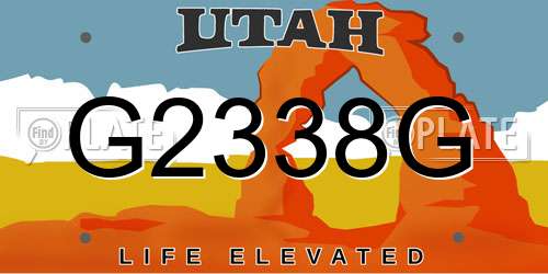 G2338G Utah License Plate