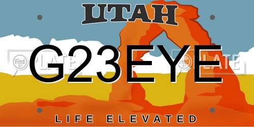 G23EYE Utah License Plate
