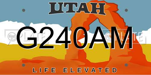 G240AM Utah License Plate