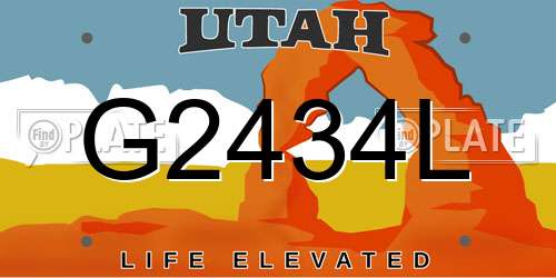 G2434L Utah License Plate