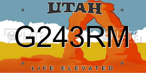 G243RM Utah License Plate