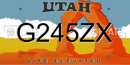 G245ZX Utah License Plate