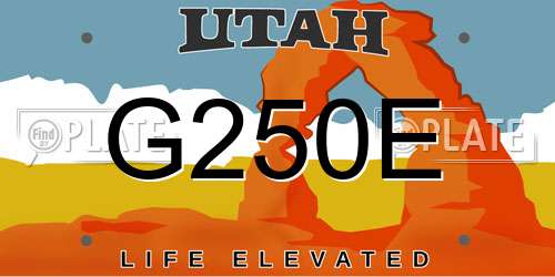 G250E Utah License Plate