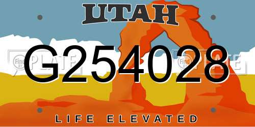 G254028 Utah License Plate