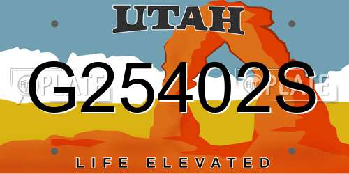 G25402S Utah License Plate