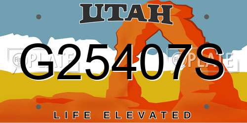 G25407S Utah License Plate