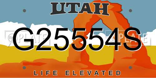 G25554S Utah License Plate