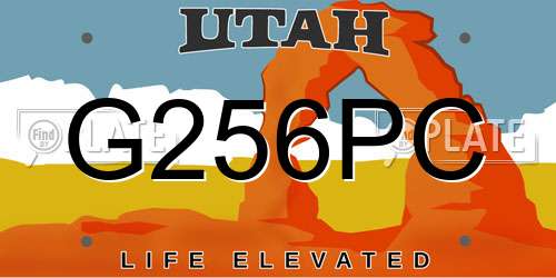 G256PC Utah License Plate