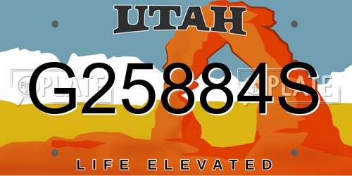 G25884S Utah License Plate