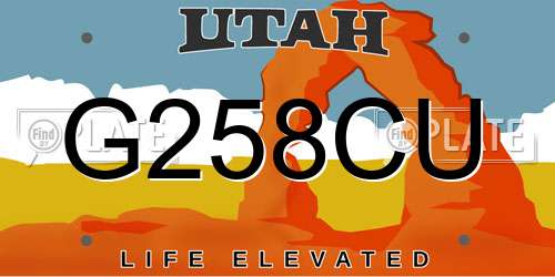 G258CU Utah License Plate