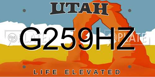 G259HZ Utah License Plate