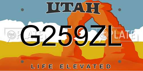 G259ZL Utah License Plate