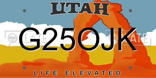 G25OJK Utah License Plate