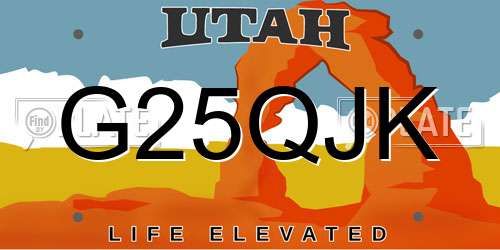 G25QJK Utah License Plate