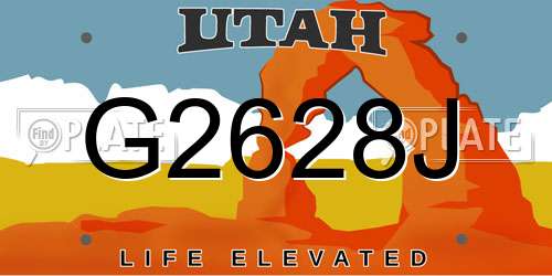 G2628J Utah License Plate