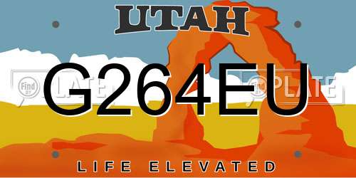 G264EU Utah License Plate