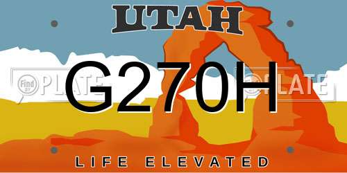 G270H Utah License Plate