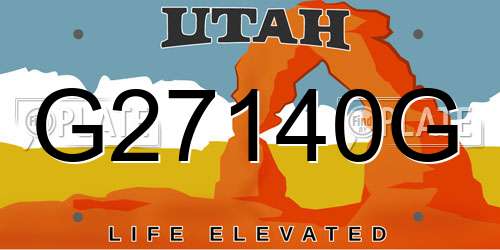 G27140G Utah License Plate