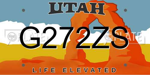 G272ZS Utah License Plate