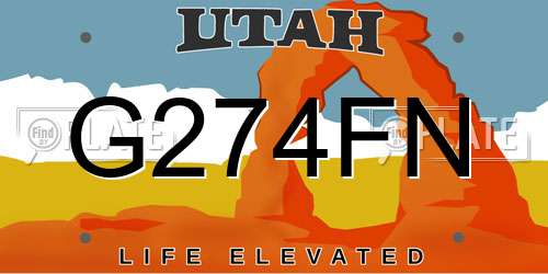 G274FN Utah License Plate