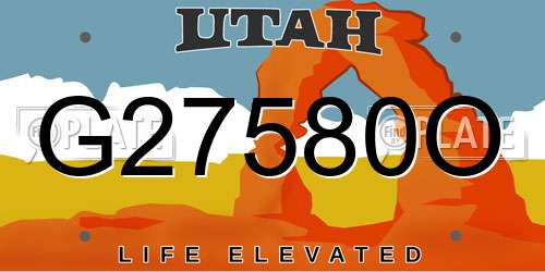 G27580O Utah License Plate