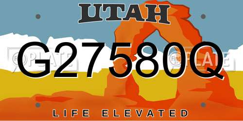 G27580Q Utah License Plate