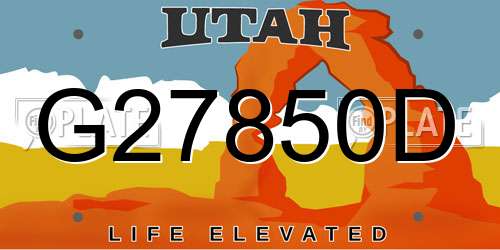 G27850D Utah License Plate