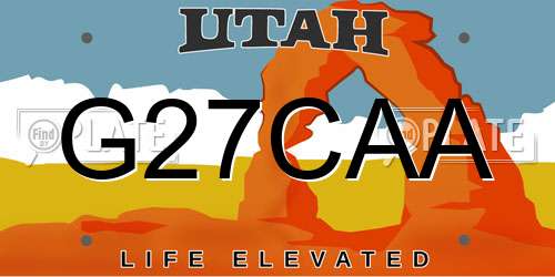 G27CAA Utah License Plate