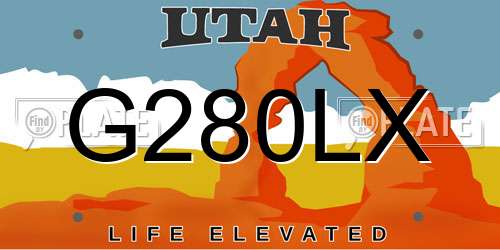 G280LX Utah License Plate