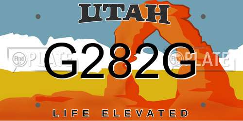 G282G Utah License Plate