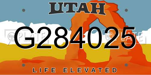 G284025 Utah License Plate