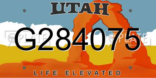 G284075 Utah License Plate