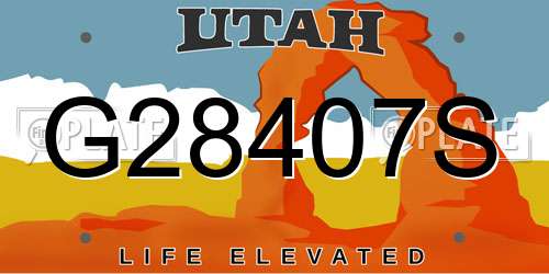 G28407S Utah License Plate