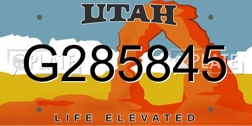 G285845 Utah License Plate