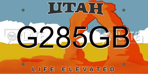 G285GB Utah License Plate