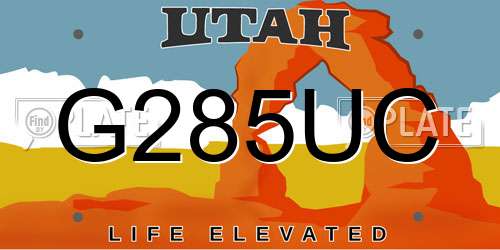 G285UC Utah License Plate