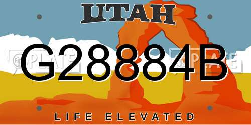 G28884B Utah License Plate