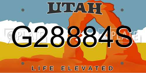 G28884S Utah License Plate