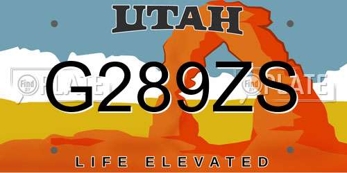 G289ZS Utah License Plate