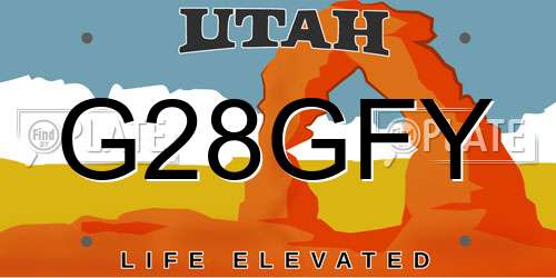 G28GFY Utah License Plate