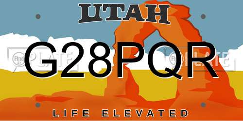 G28PQR Utah License Plate