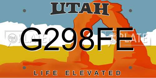 G298FE Utah License Plate