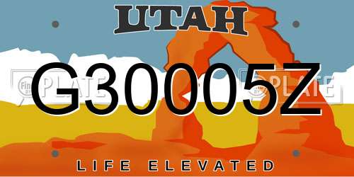 G30005Z Utah License Plate