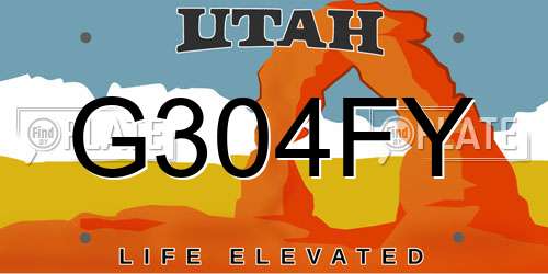 G304FY Utah License Plate